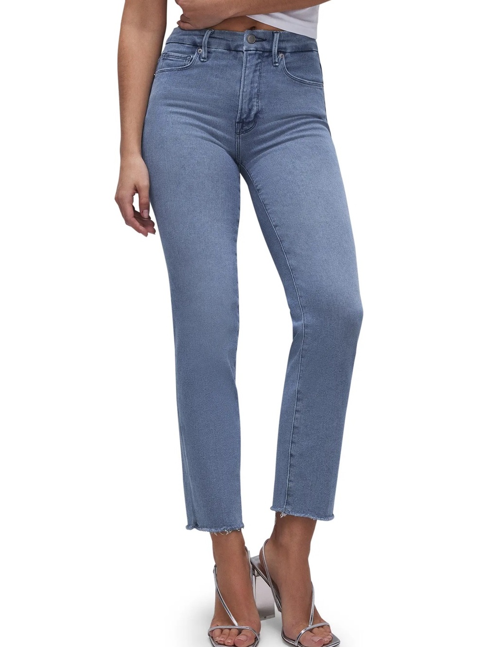 Good American Straight Leg Jeans in Light Blue(worn once) - Picture 2 of 2